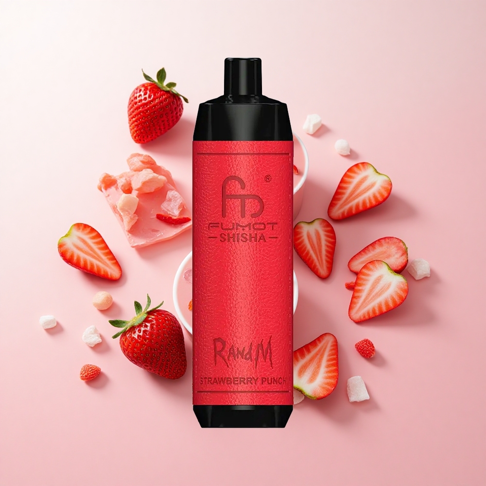 RandM Fumot Shisha 10000パフ ディスポーザブルベイプ ストロベリーパンチ 18mlプレフィルド 0.6オームメッシュコイル