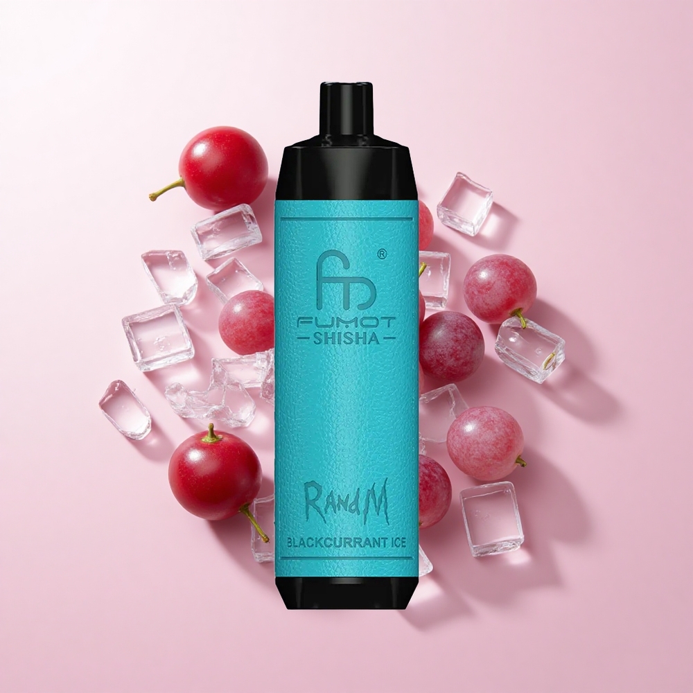 RandM Fumot Shisha 10000パフ ディスポーザブルベイプ ブラックカラントアイス 18mlプレフィル 850mAhバッテリー