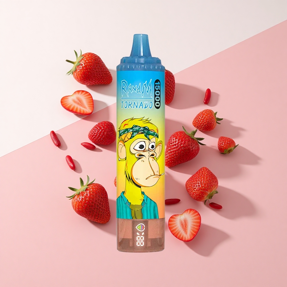 RandM Fumot Tornado 15000 Puffs いちご 25ml Meshコイル USB Type-C