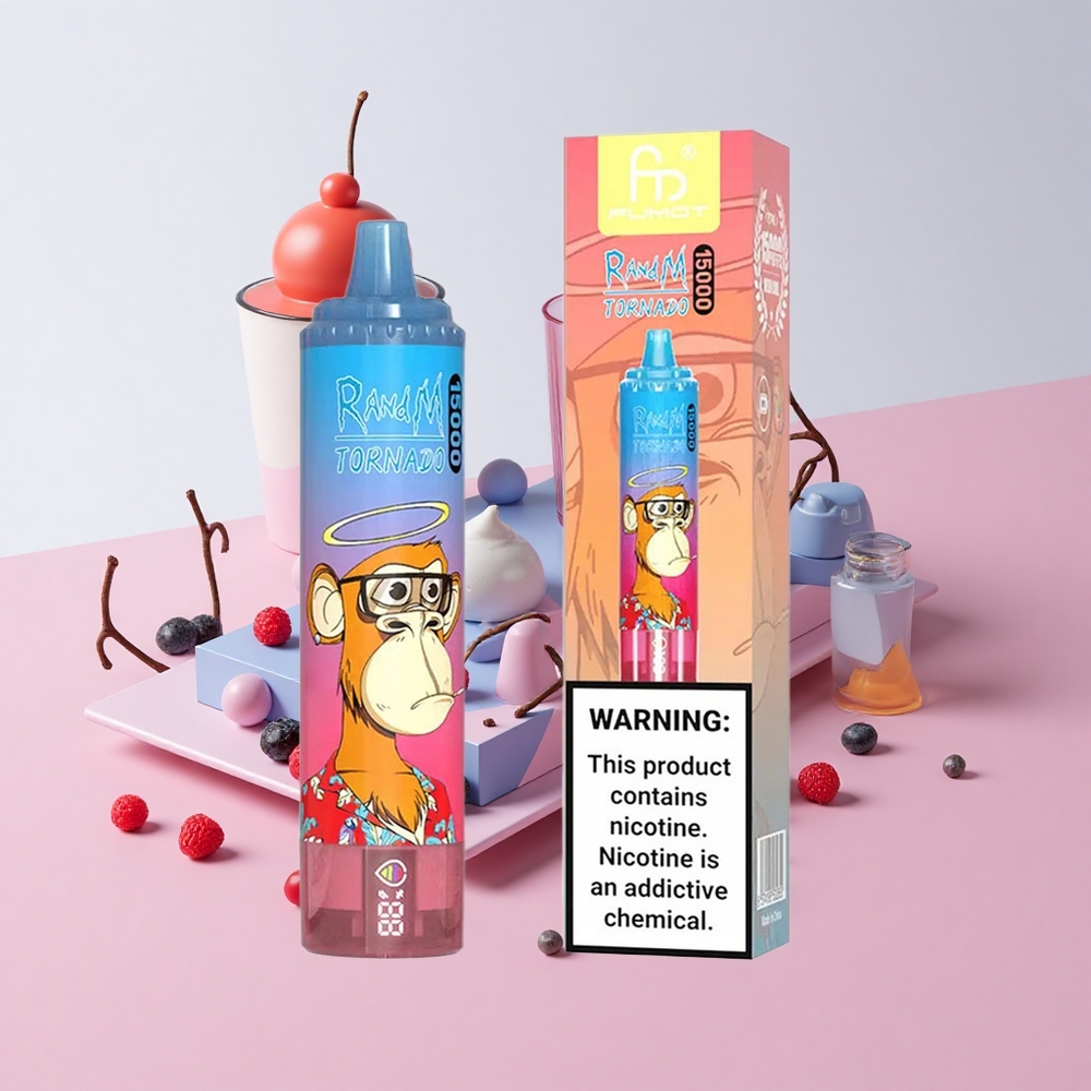 RandM Fumot Tornado 15000 Puffs ブルーレズチェリー 25ml USB Type-C 充電式