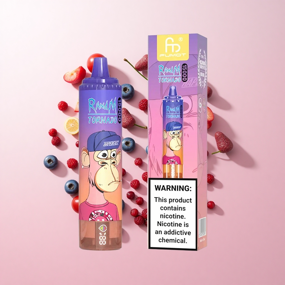 RandM Fumot Tornado 15000 Puffs ブルーベリーチェリークランベリー 25ml USB Type-C充電式