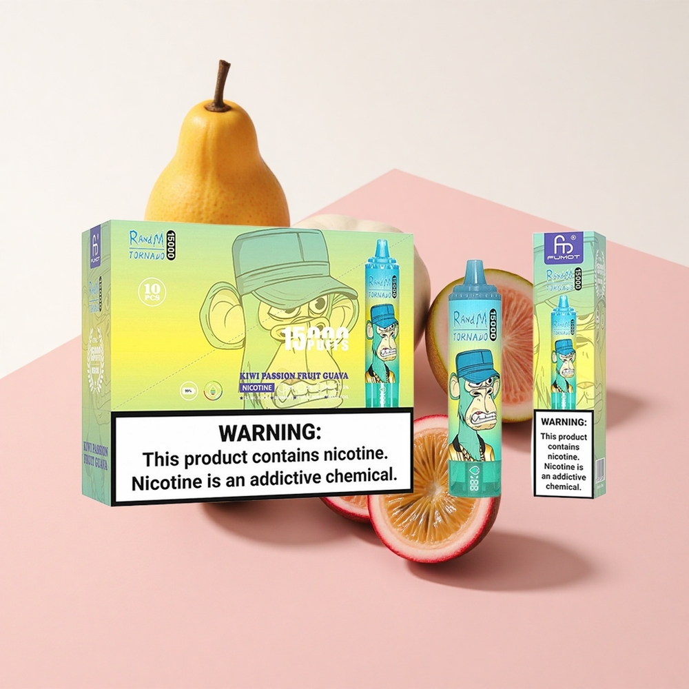 RandM Fumot Tornado 15000 Puffs キウイパッションフルーツグアバ 25ml USB Type-C充電
