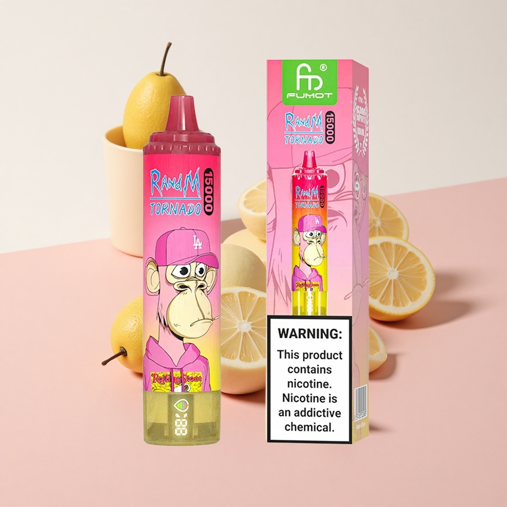 RandM Fumot Tornado 15000 Puffs ディスポーザブルベイプ レモン USB Type-C 充電式