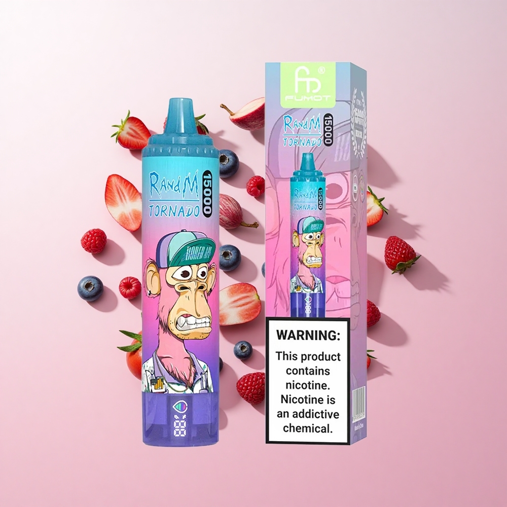 RandM Fumot Tornado 15000 ブルーベリーレーズンベリー USB Type-C充電式 850mAhバッテリー