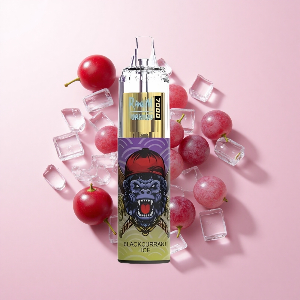 RandM Fumot Tornado 7000 ディスポーザブルベイプ ブラックカラントアイス 14ML Eリキッド 850MAH バッテリー