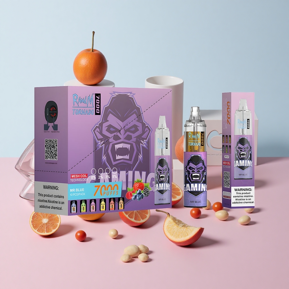 RandM Fumot Tornado 7000 ディスポーザブルベイプ 14ML Eリキッド RGBライト Dr.ブルー