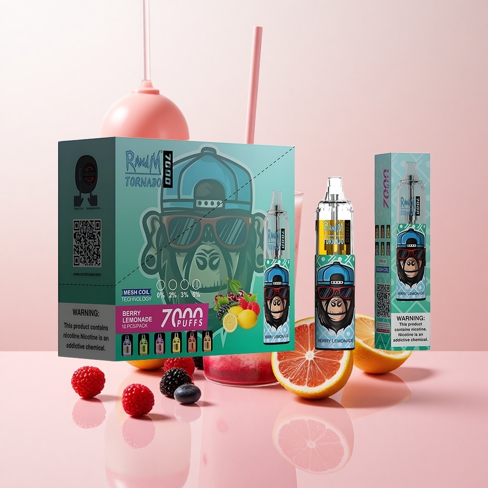 RandM Fumot Tornado 7000 ベリーレモネード 14ML E-liquid 850MAH Battery