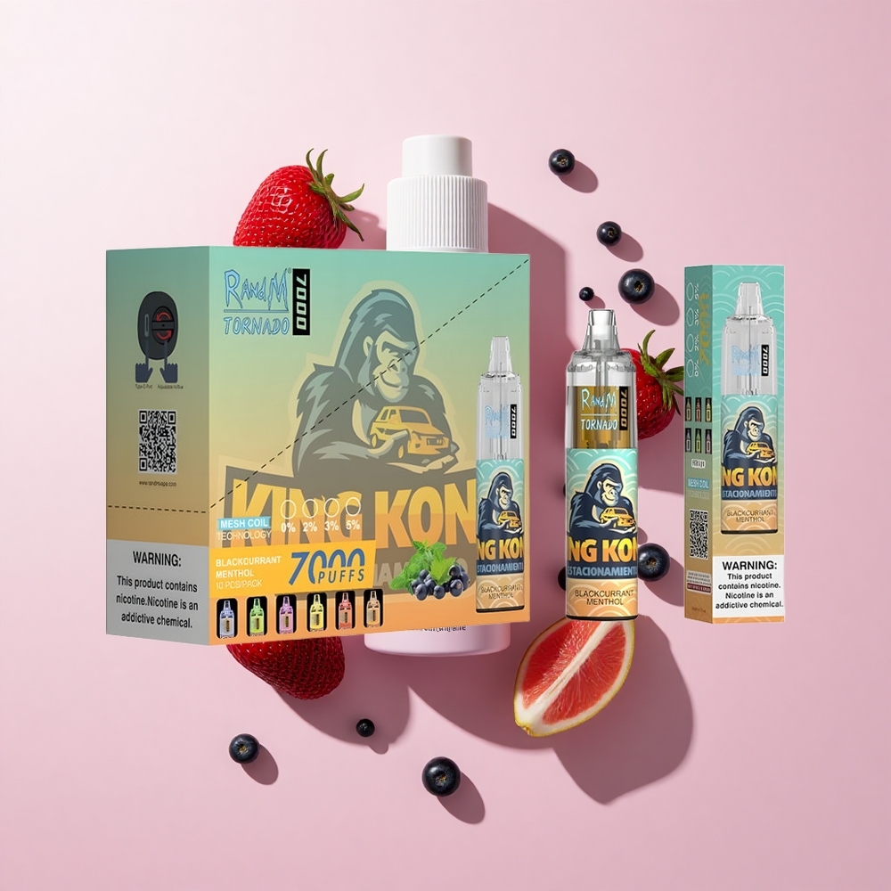 RandM Fumot Tornado 7000 ブラックカラントメンソール 14ML E-liquid 850MAH Battery