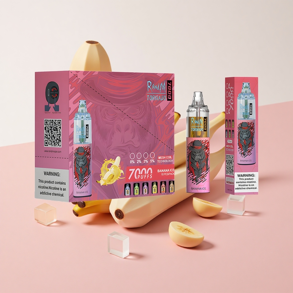 RandM Fumot Tornado 7000 バナナアイス 14ML E-liquid 850MAHバッテリー