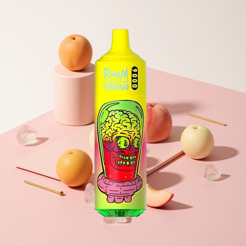 RandM Fumot Tornado 9000 Puffs サマーピーチアイス 18mL メッシュコイル 850mAh充電式