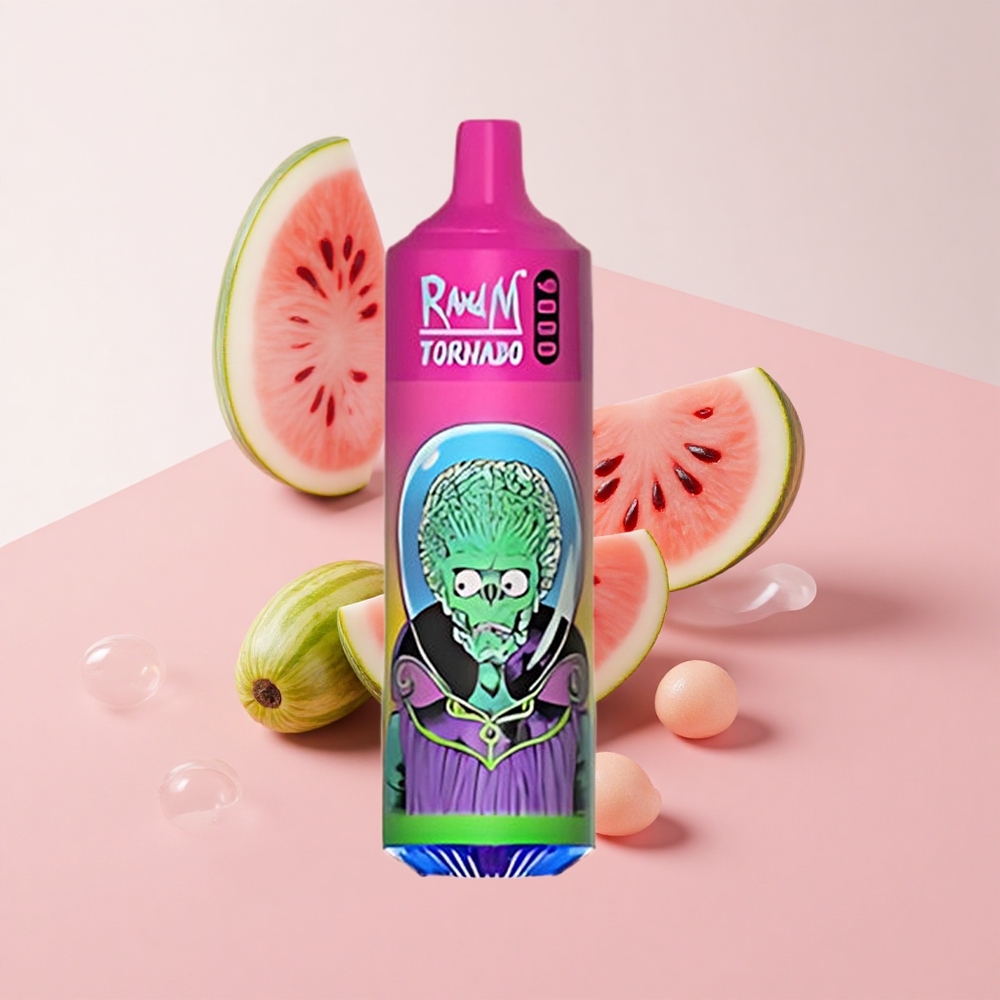 RandM Fumot Tornado 9000 Puffs メロンバブルガム 18mL 850mAh 充電可能