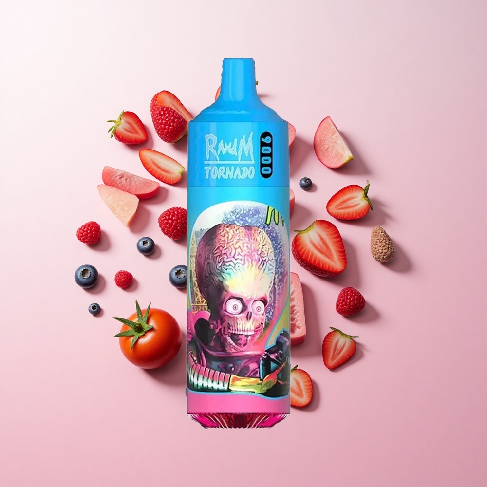 RandM Fumot Tornado 9000 Puffs ブルーベリーサワーラズベリー (18mL メッシュコイル)