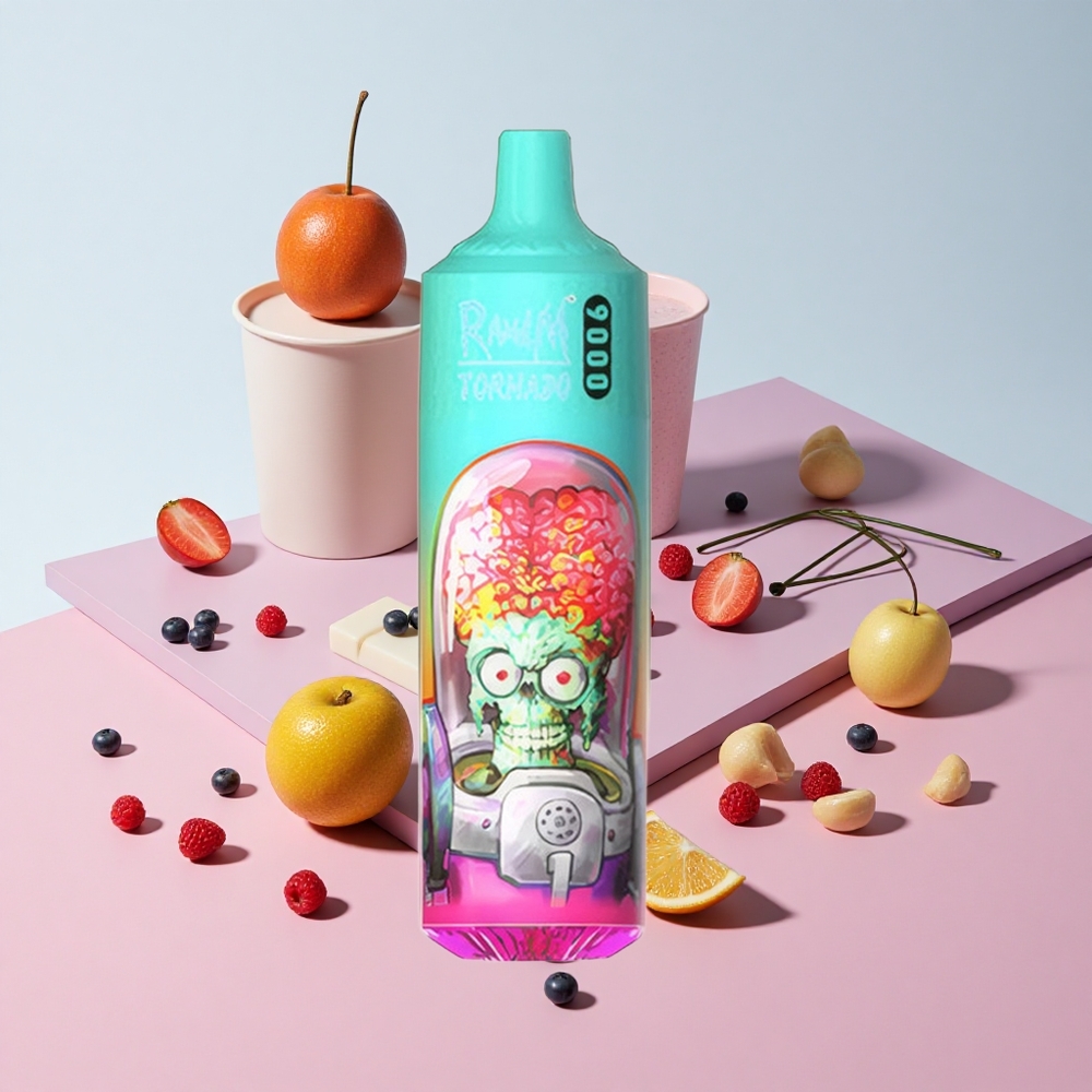 RandM Fumot Tornado 9000 Puffs ブルーサワーラズベリー 850mAh充電式 18mLメッシュコイル