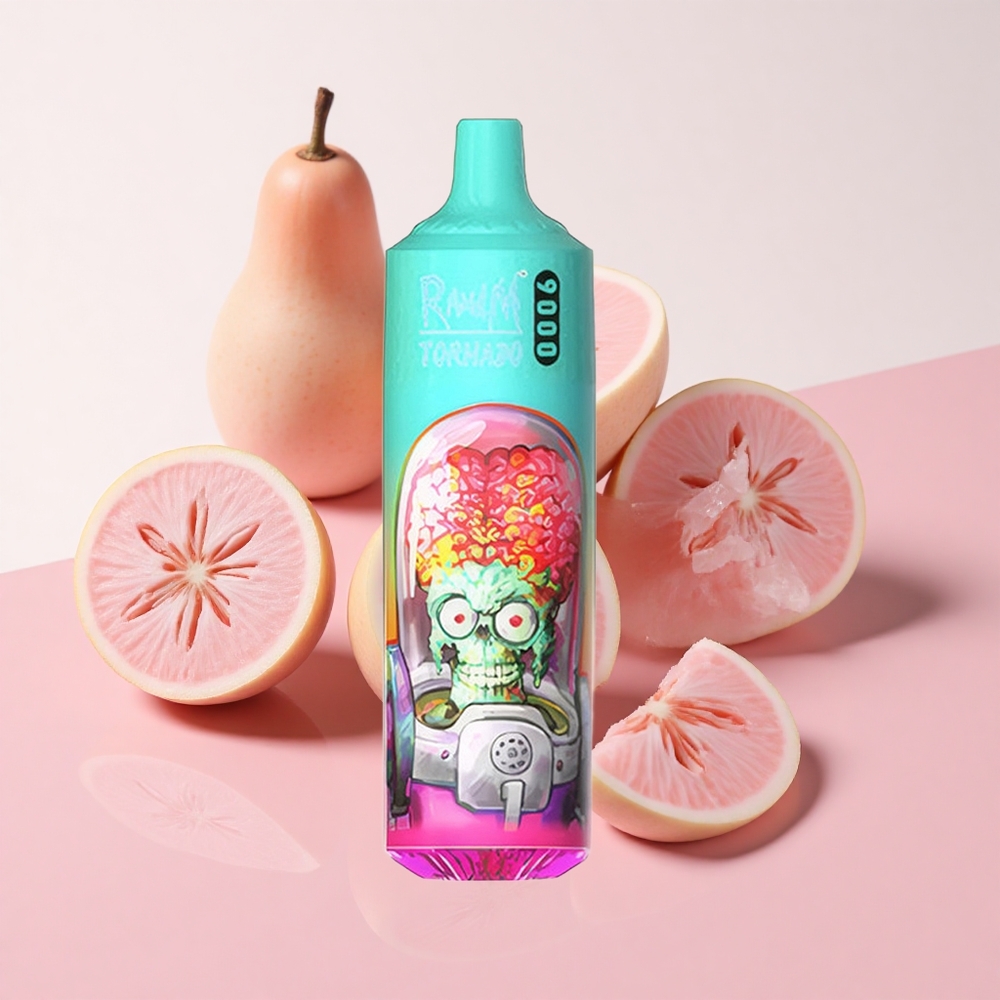 RandM Fumot Tornado 9000 Puffs グアバアイス 850mAh充電可能 18mLメッシュコイル