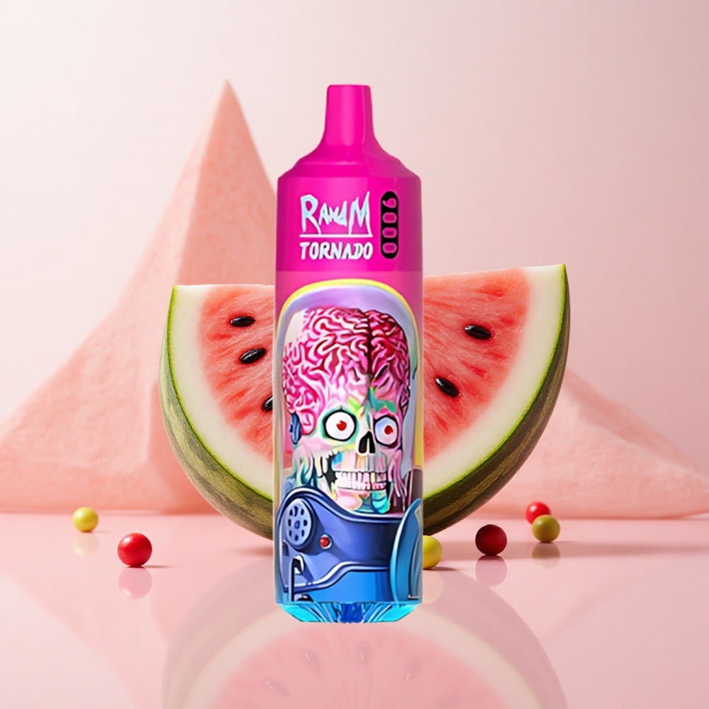RandM Fumot Tornado 9000 Puffs スイカ味スキットルズ 850mAh充電式 18mL