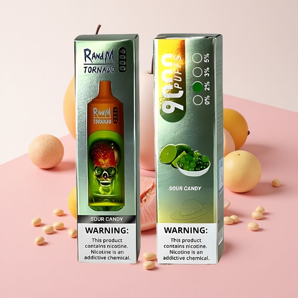 RandM Fumot Tornado 9000 Puffs ディスプレイ付きメッシュコイル サワーキャンディー