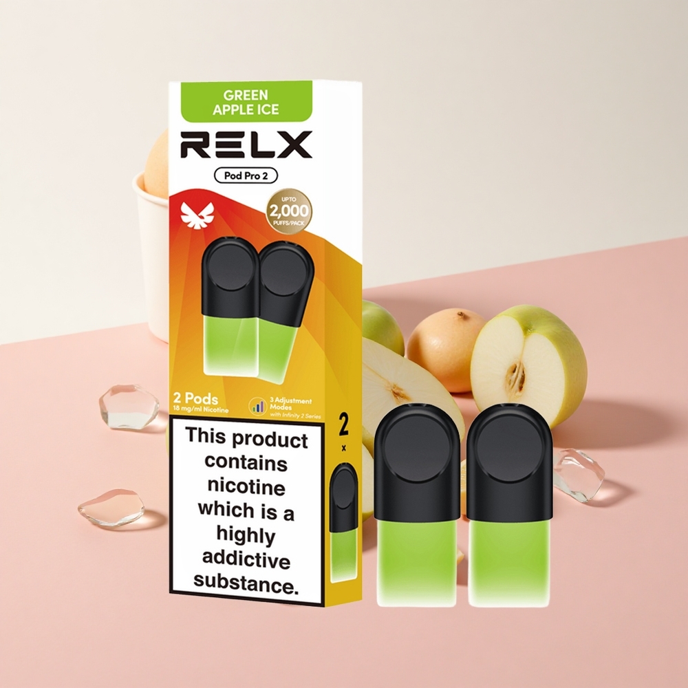RELX Pod Pro 2 グリーンアップルアイス 1.9ml 600パフ 3電圧調整