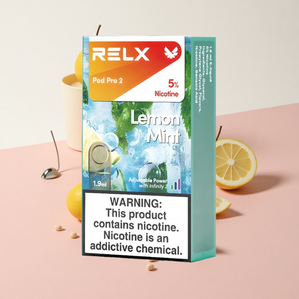 RELX Pod Pro 2 レモンミント ニコチン5% 600パフ 1.9ml 3電圧調整